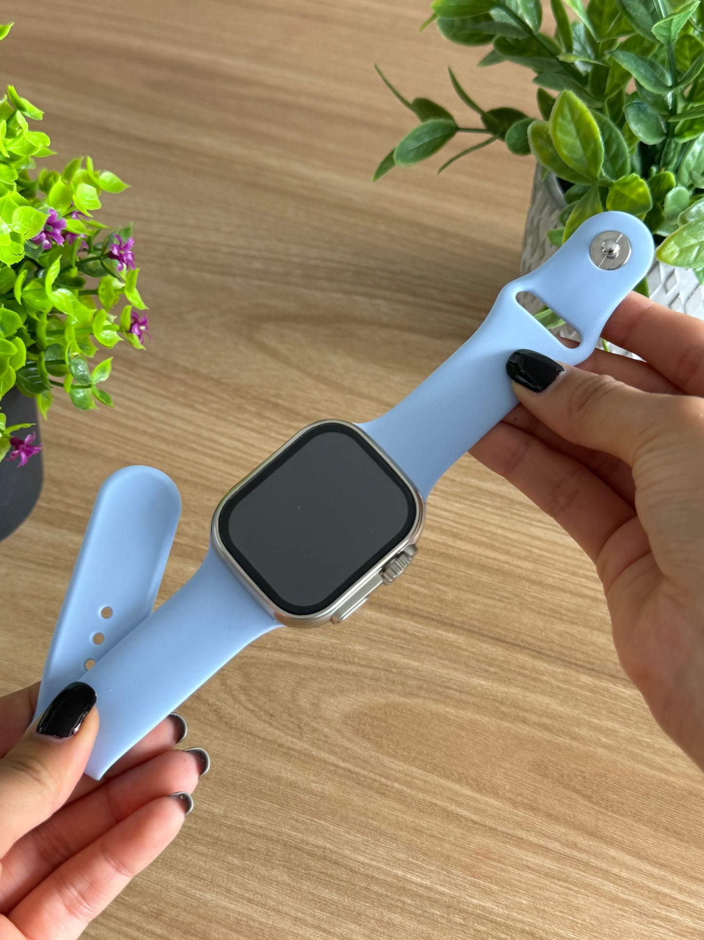 CORREA PULSO EN SILICONA LISA PARA SMART WATCH 42,44,45,49mm