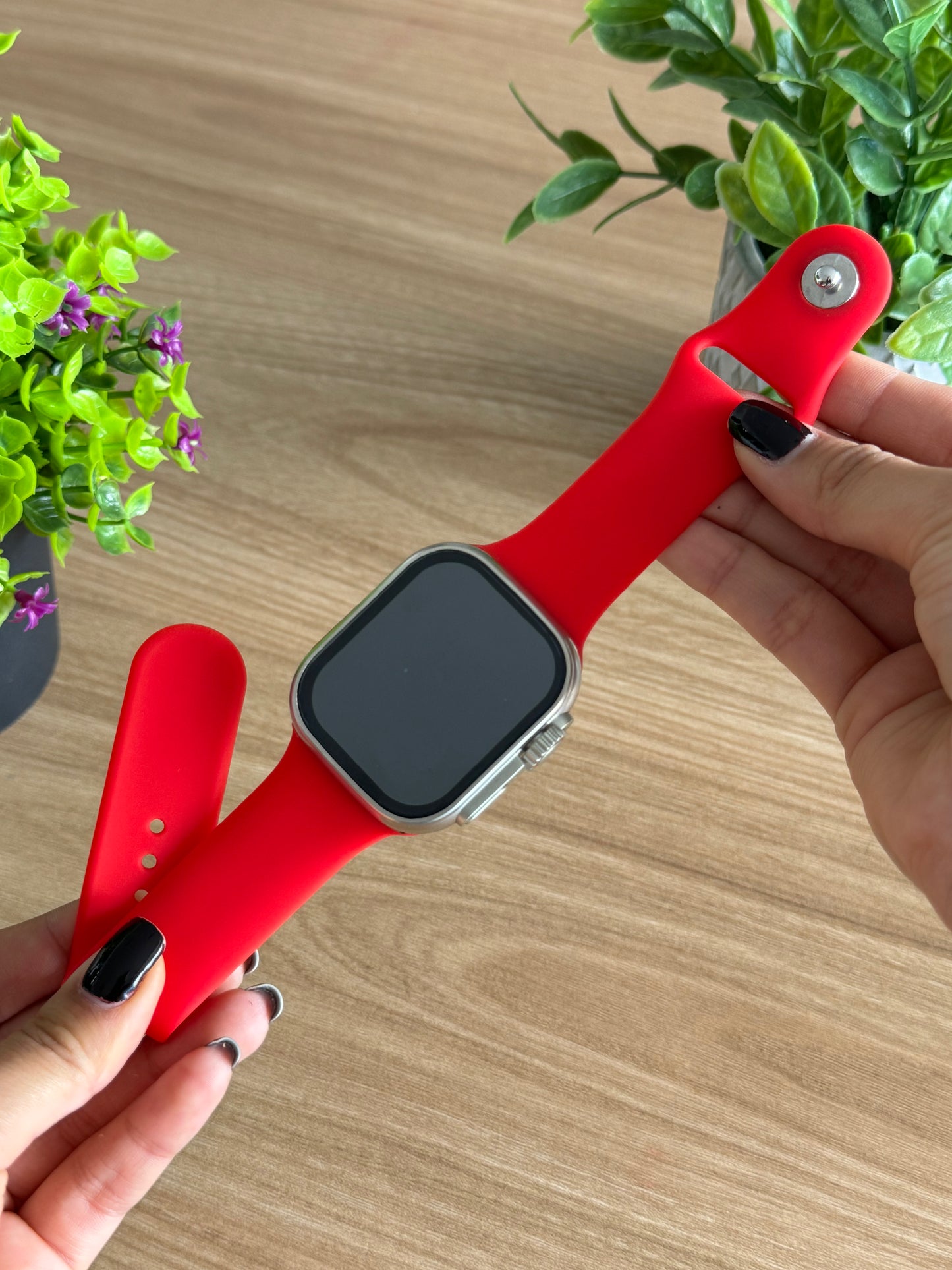 CORREA PULSO EN SILICONA LISA PARA SMART WATCH 42,44,45,49mm