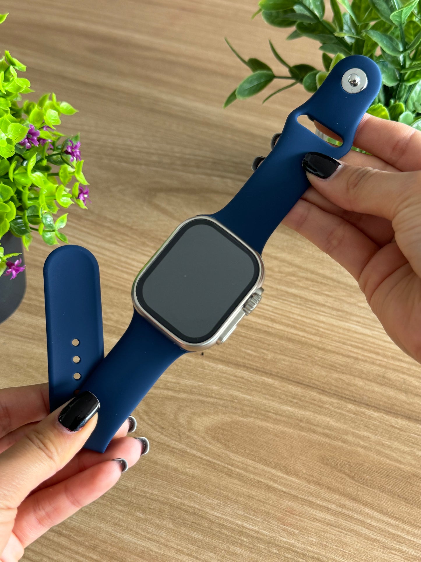 CORREA PULSO EN SILICONA LISA PARA SMART WATCH 42,44,45,49mm