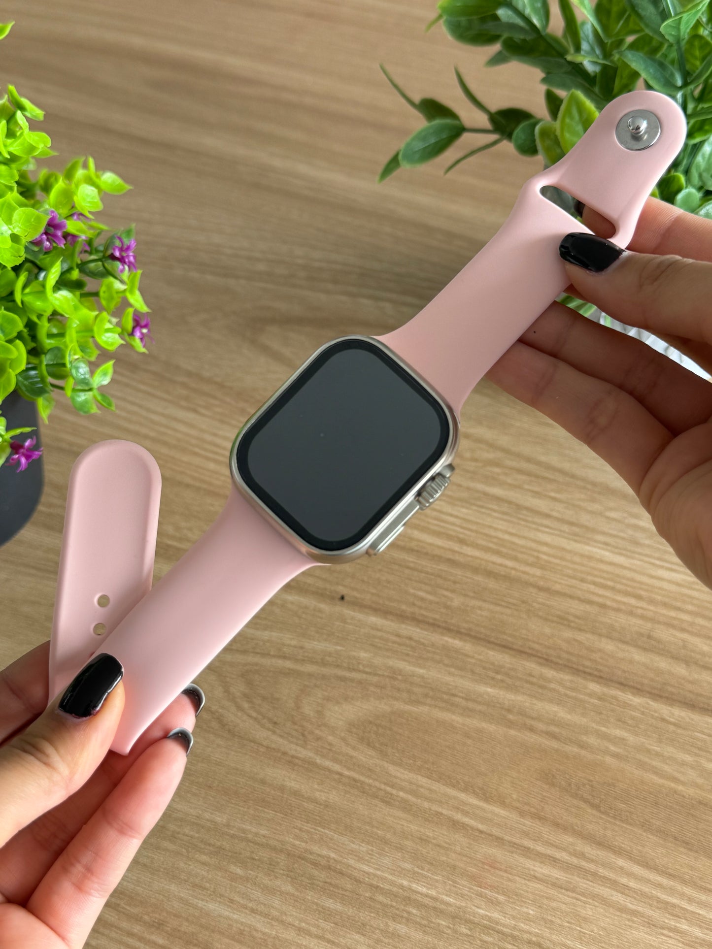 CORREA PULSO EN SILICONA LISA PARA SMART WATCH 42,44,45,49mm