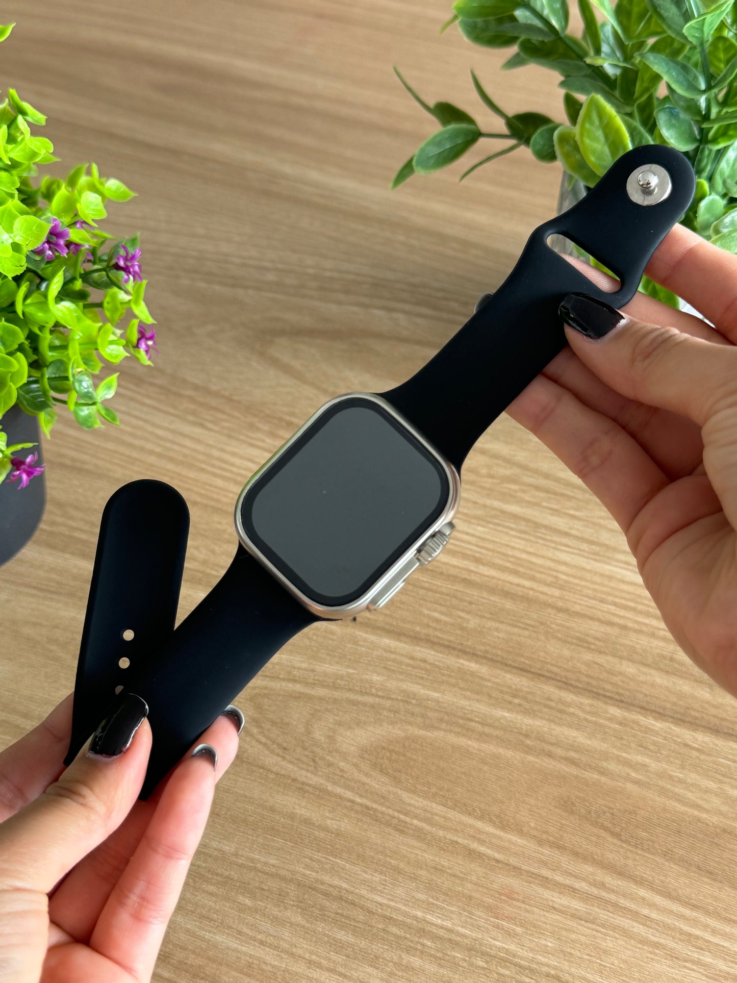 CORREA PULSO EN SILICONA LISA PARA SMART WATCH 42,44,45,49mm