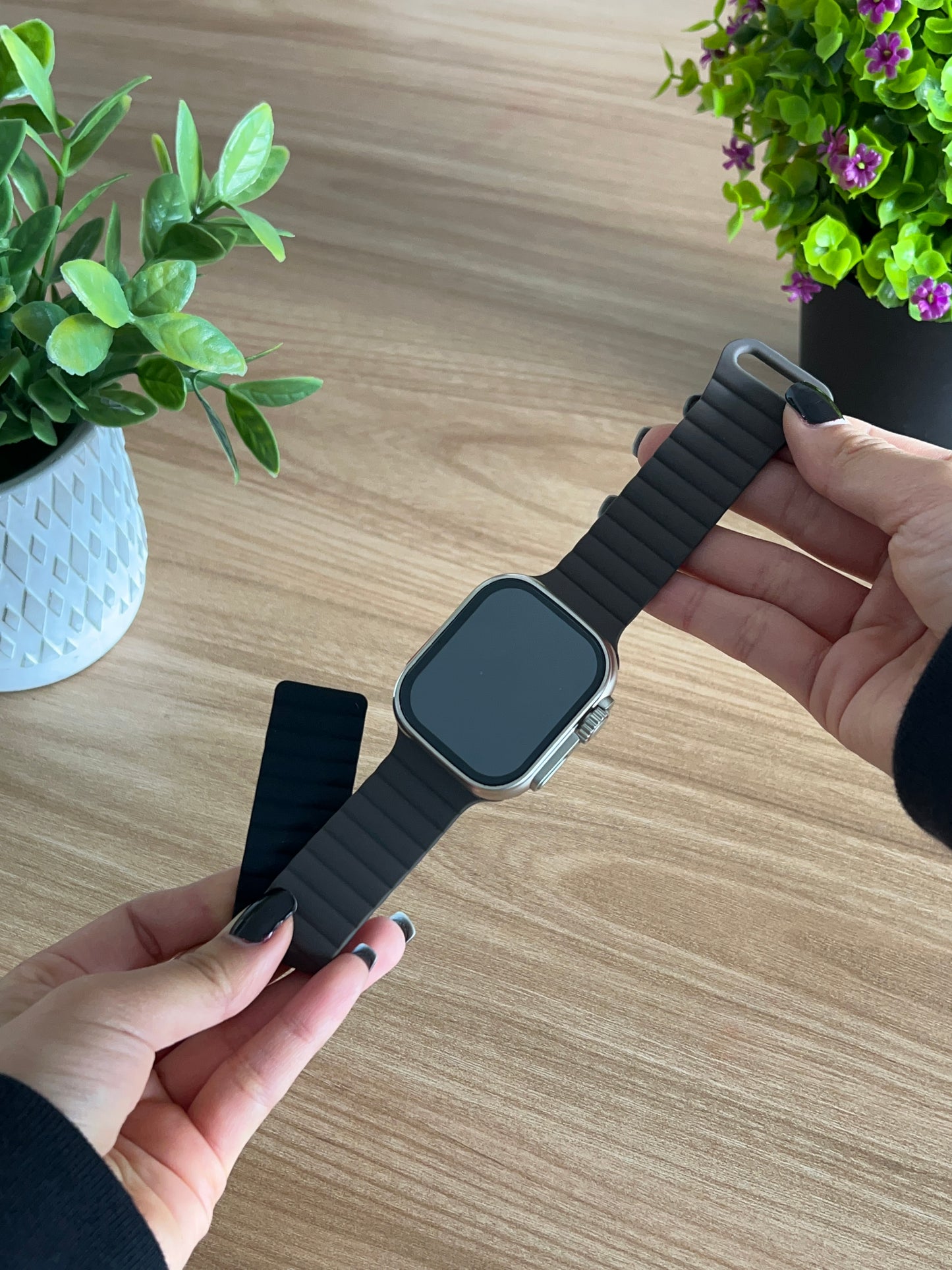 CORREA PULSO EN SILICONA DOBEL FAZ IMANTADA PARA SMART WATCH 42,44,45,49mm