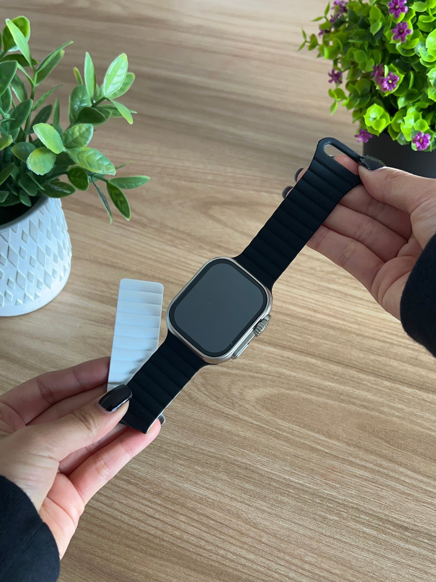 CORREA PULSO EN SILICONA DOBEL FAZ IMANTADA PARA SMART WATCH 42,44,45,49mm