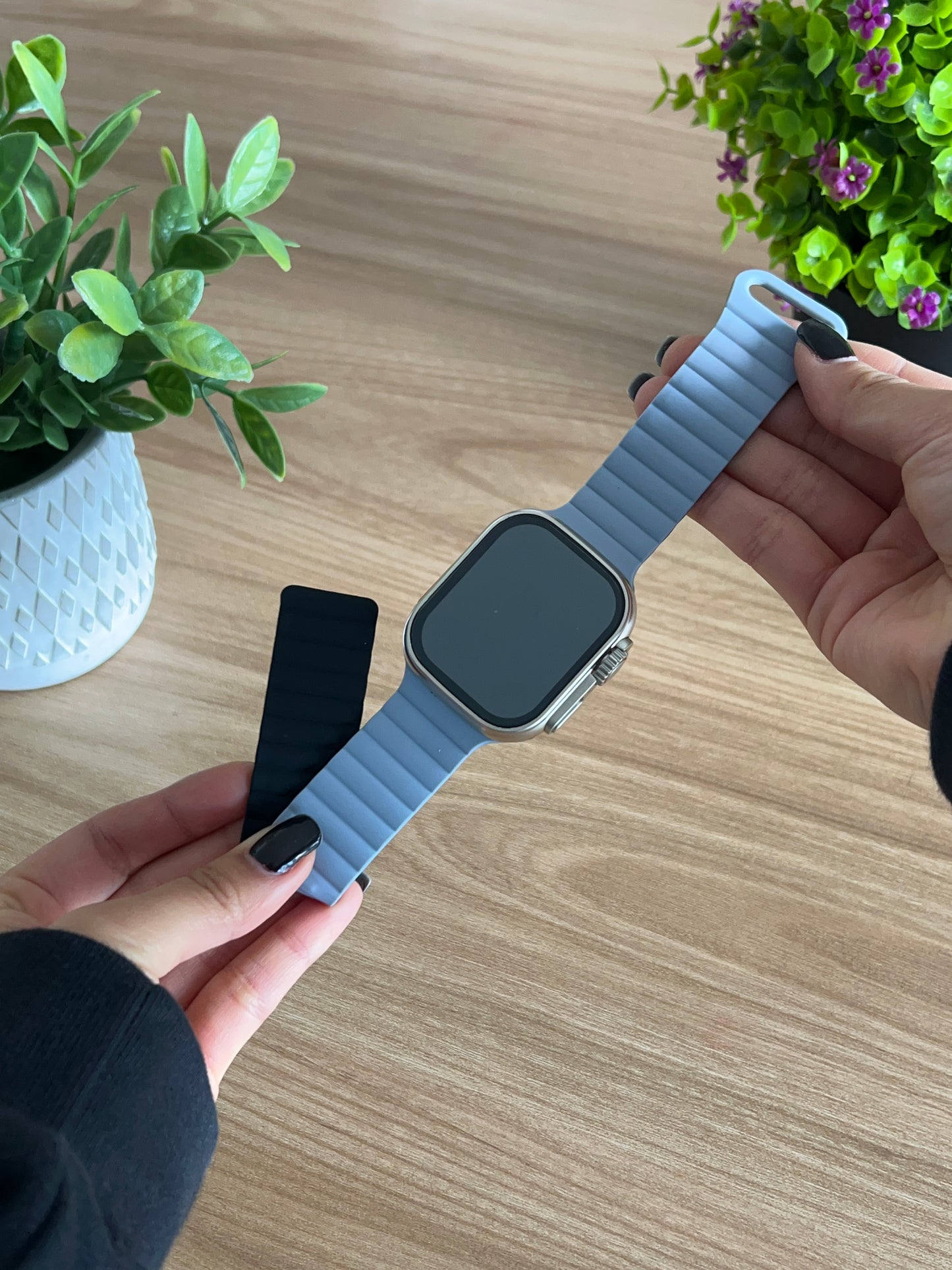 CORREA PULSO EN SILICONA DOBEL FAZ IMANTADA PARA SMART WATCH 42,44,45,49mm