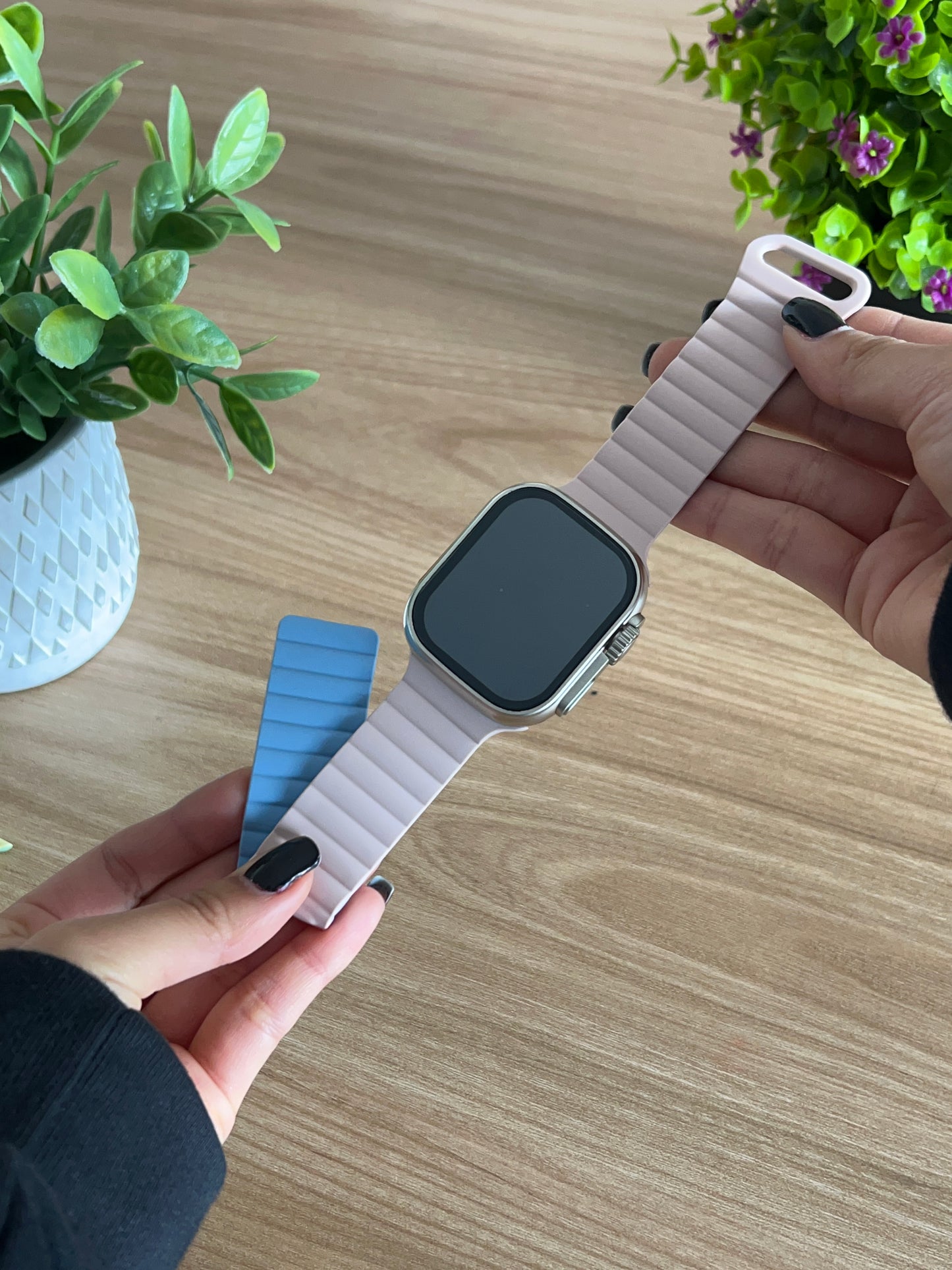 CORREA PULSO EN SILICONA DOBEL FAZ IMANTADA PARA SMART WATCH 42,44,45,49mm