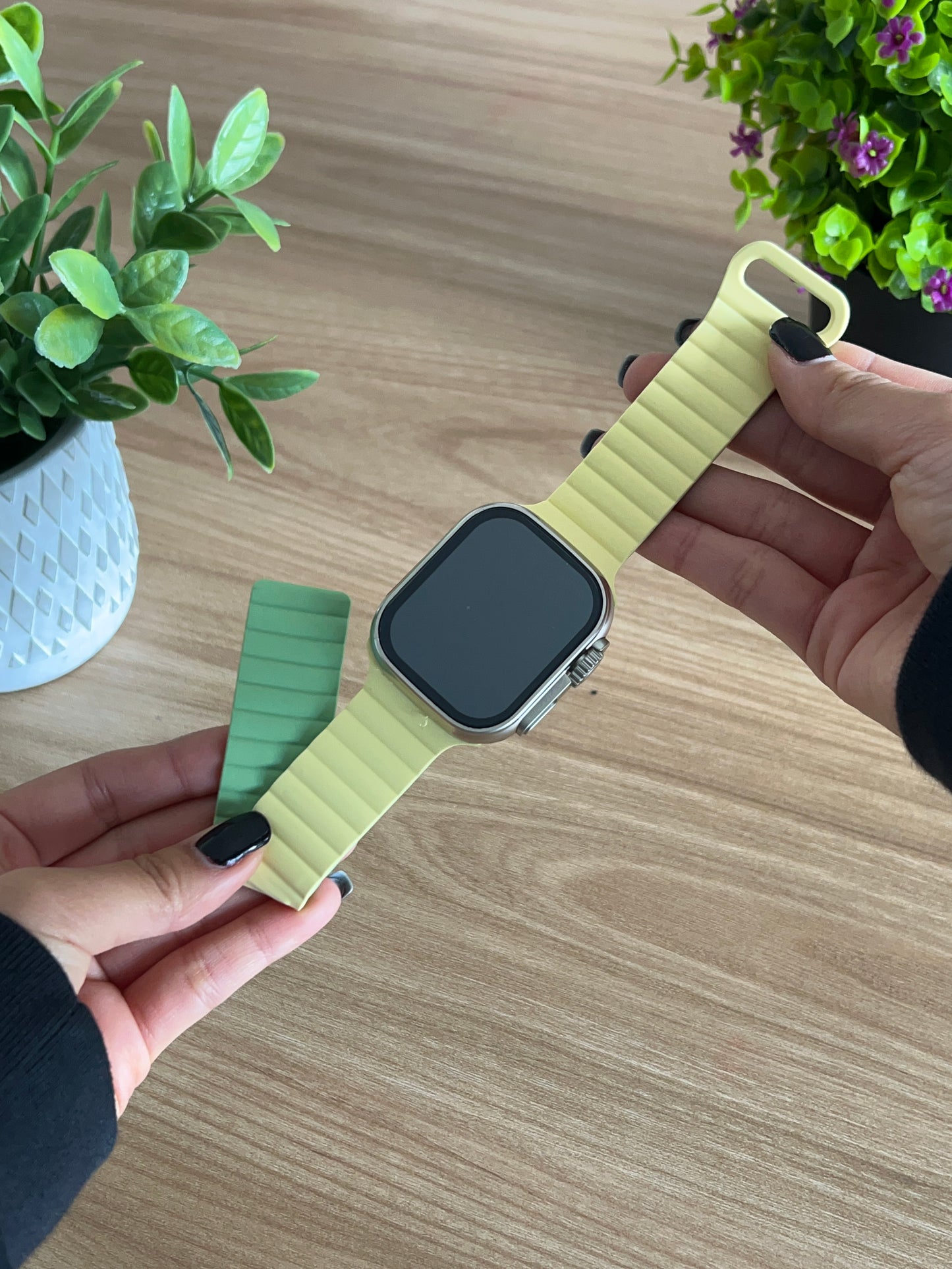 CORREA PULSO EN SILICONA DOBEL FAZ IMANTADA PARA SMART WATCH 42,44,45,49mm