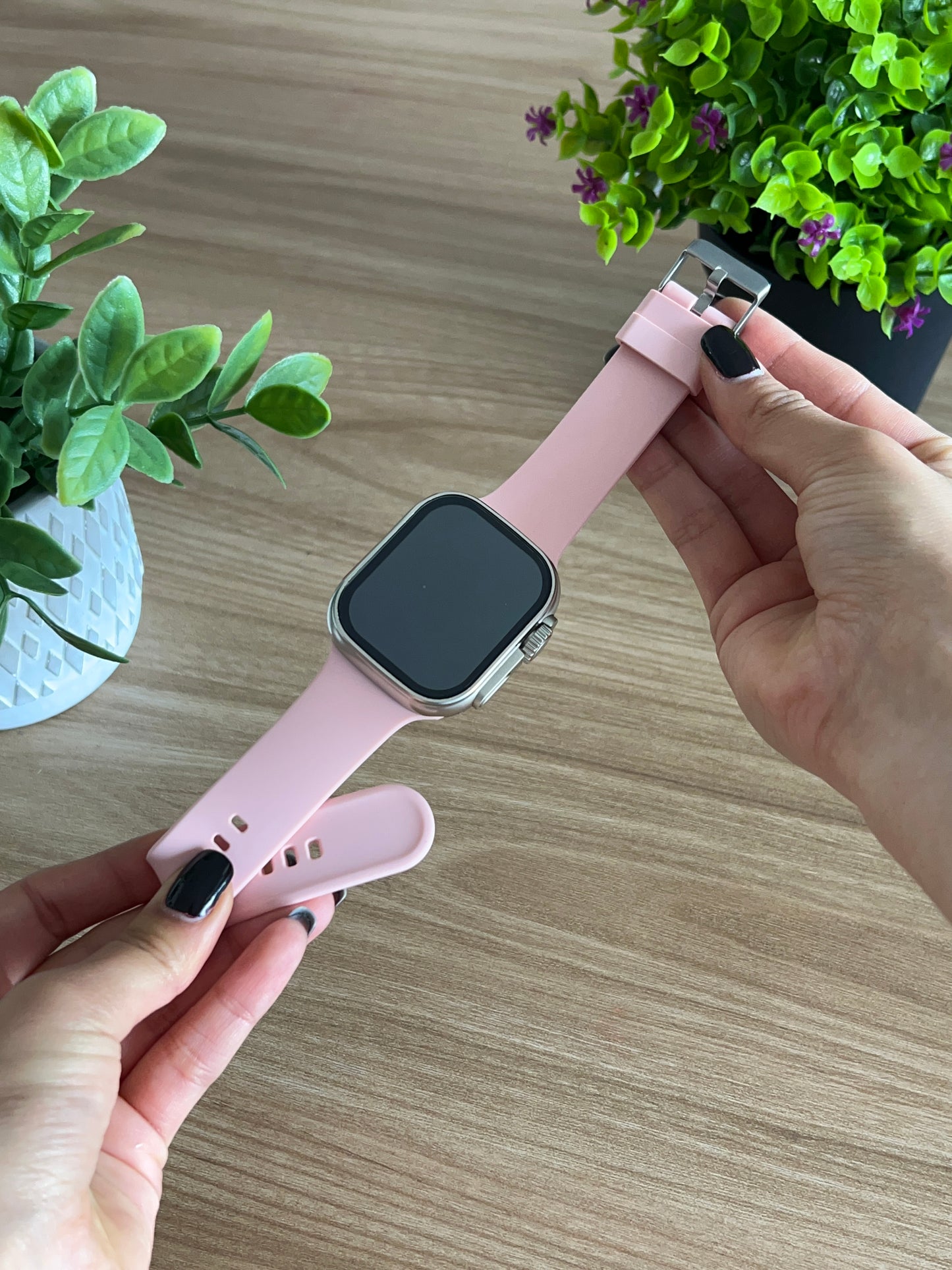 CORREA PULSO DELGADA MUJER EN SILICONA PARA SMART WATCH 42,44,45,49mm
