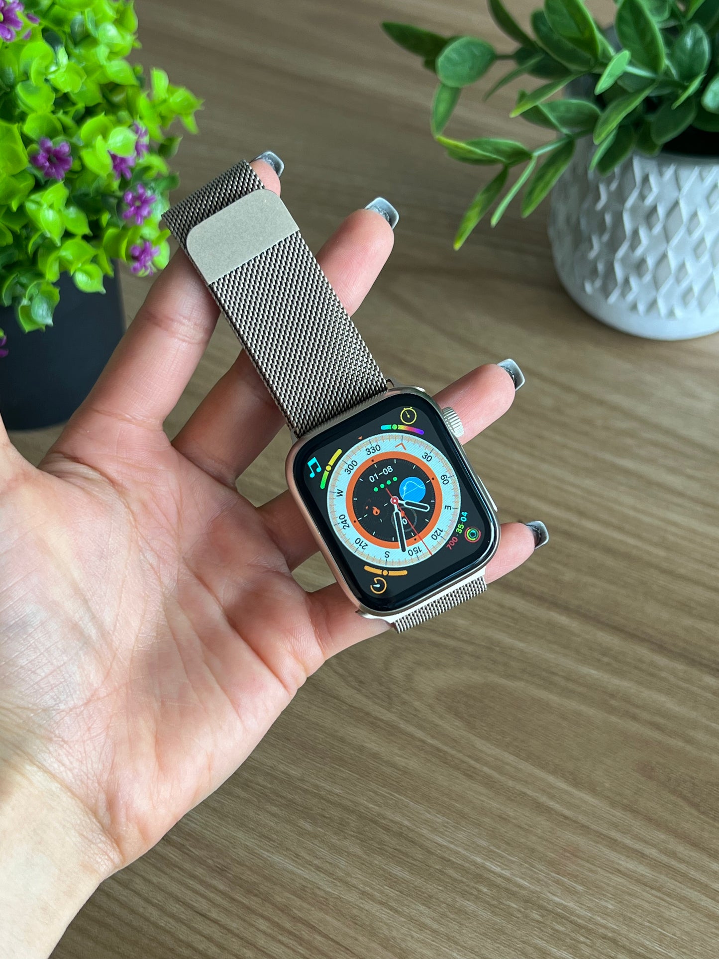 CORREA PULSO IMANTADA EN ACERO INOXIDABLE PARA SMART WATCH 42,44,45,49mm