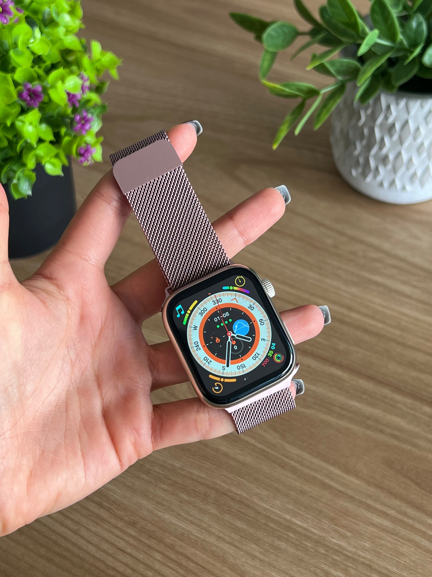 CORREA PULSO IMANTADA EN ACERO INOXIDABLE PARA SMART WATCH 42,44,45,49mm