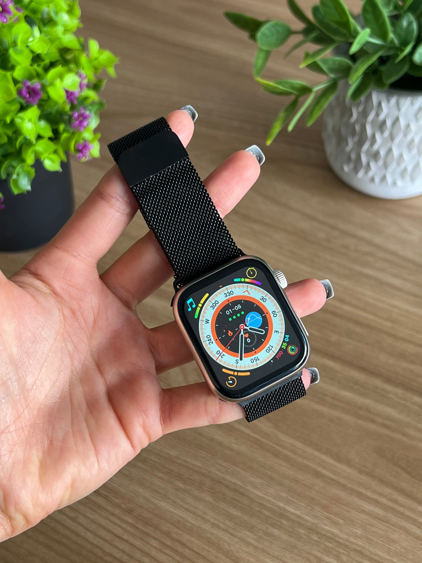 CORREA PULSO IMANTADA EN ACERO INOXIDABLE PARA SMART WATCH 42,44,45,49mm