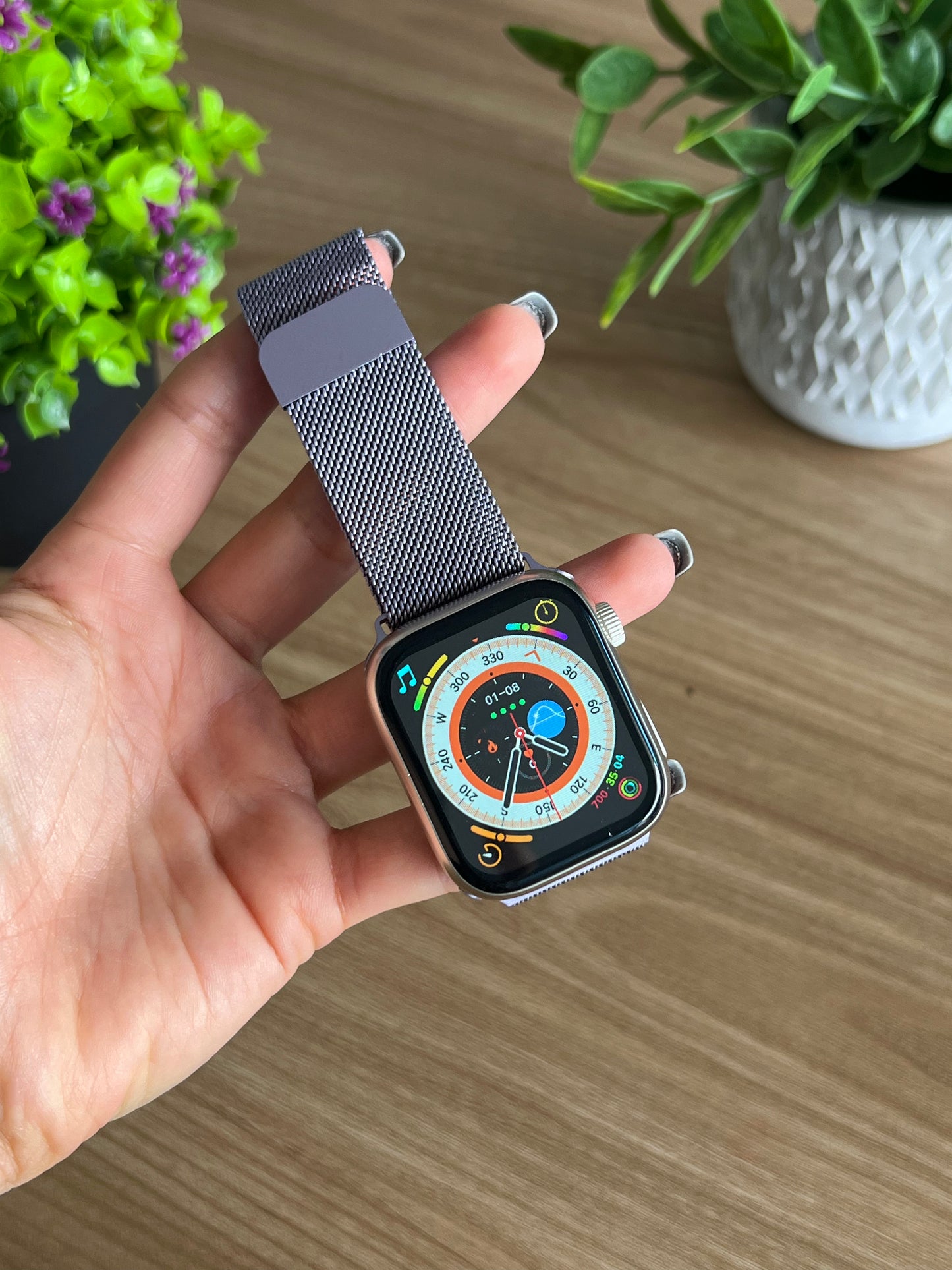 CORREA PULSO IMANTADA EN ACERO INOXIDABLE PARA SMART WATCH 42,44,45,49mm