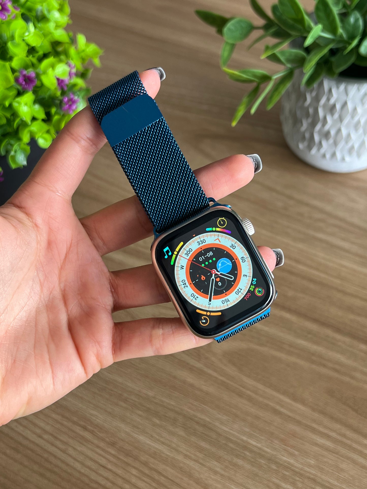 CORREA PULSO IMANTADA EN ACERO INOXIDABLE PARA SMART WATCH 42,44,45,49mm