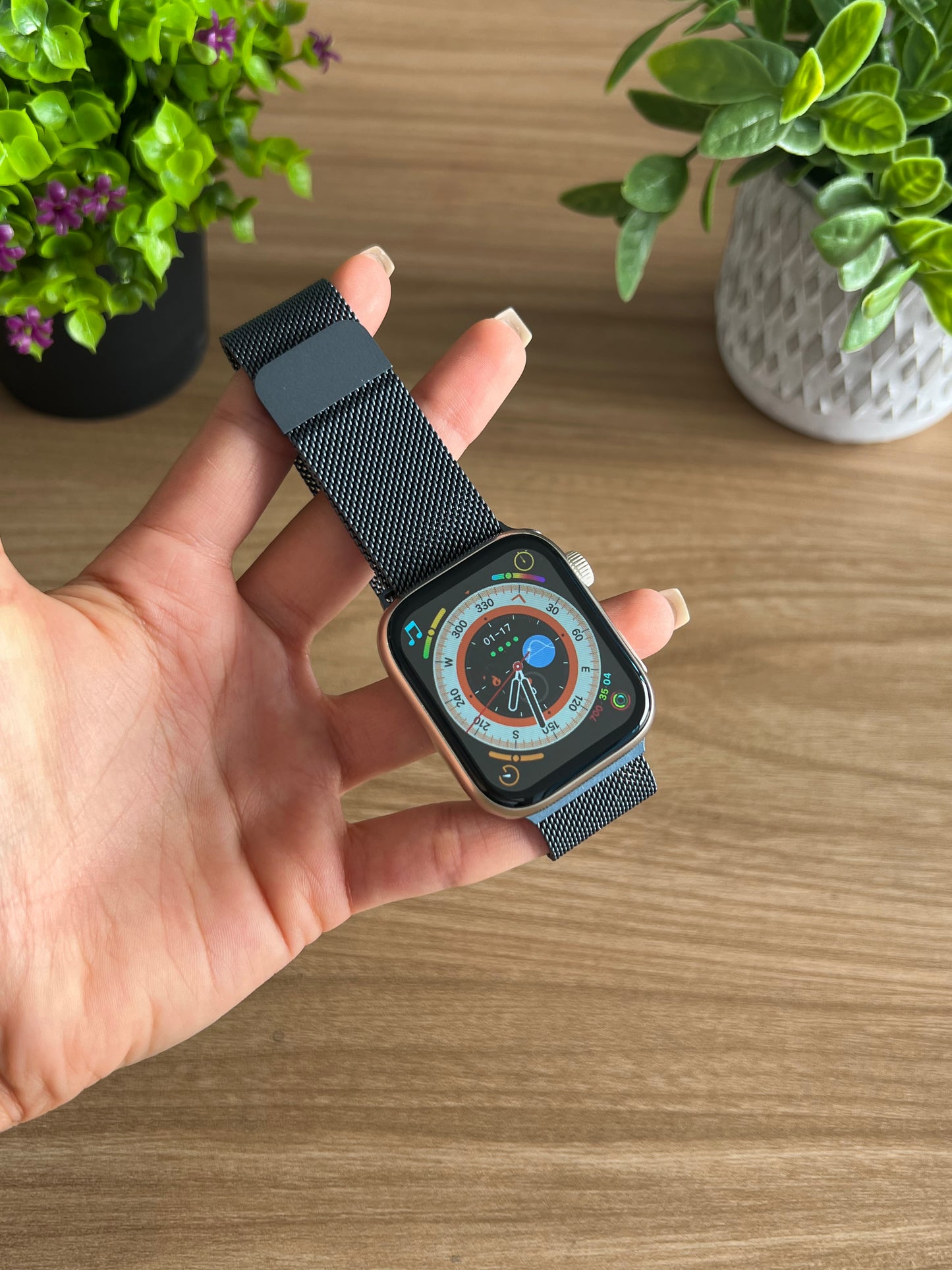CORREA PULSO IMANTADA EN ACERO INOXIDABLE PARA SMART WATCH 42,44,45,49mm