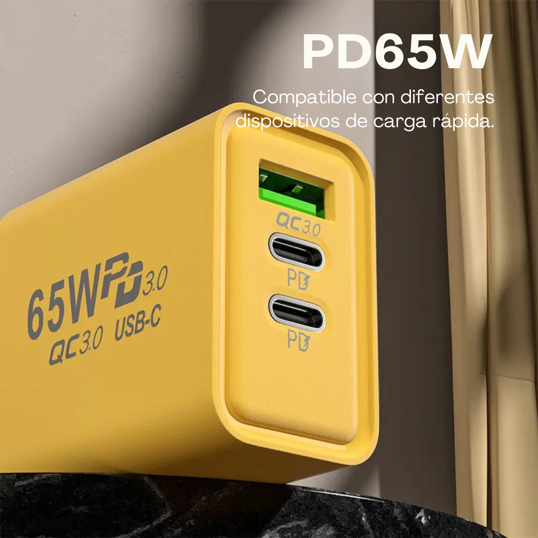 Cargador 65w Usb-C Y Lightning iPhone