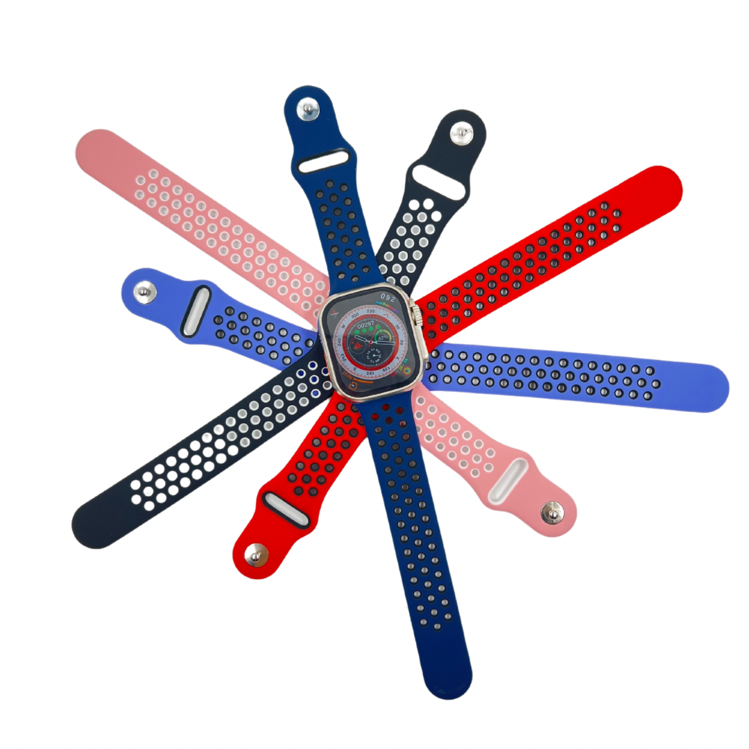 CORREA PULSO DEPORTIVO EN SILICONA CON HUECOS PARA SMART WATCH 42,44,45,49mm