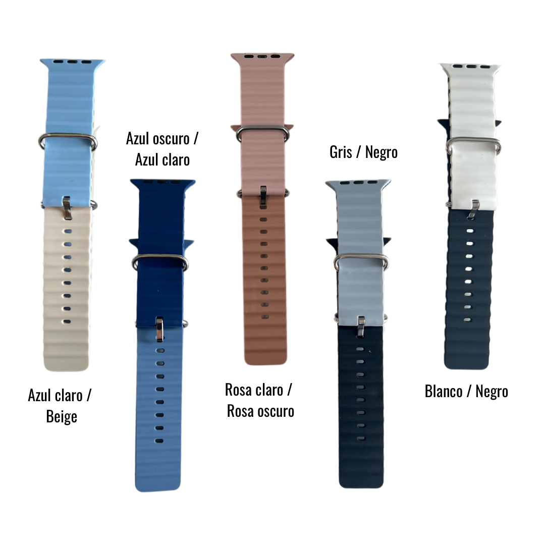 CORREA PULSO EN SILICONA DOBLE FAZ OCEAN IMANTADA PARA SMARTWATCH 42,44,45,49mm
