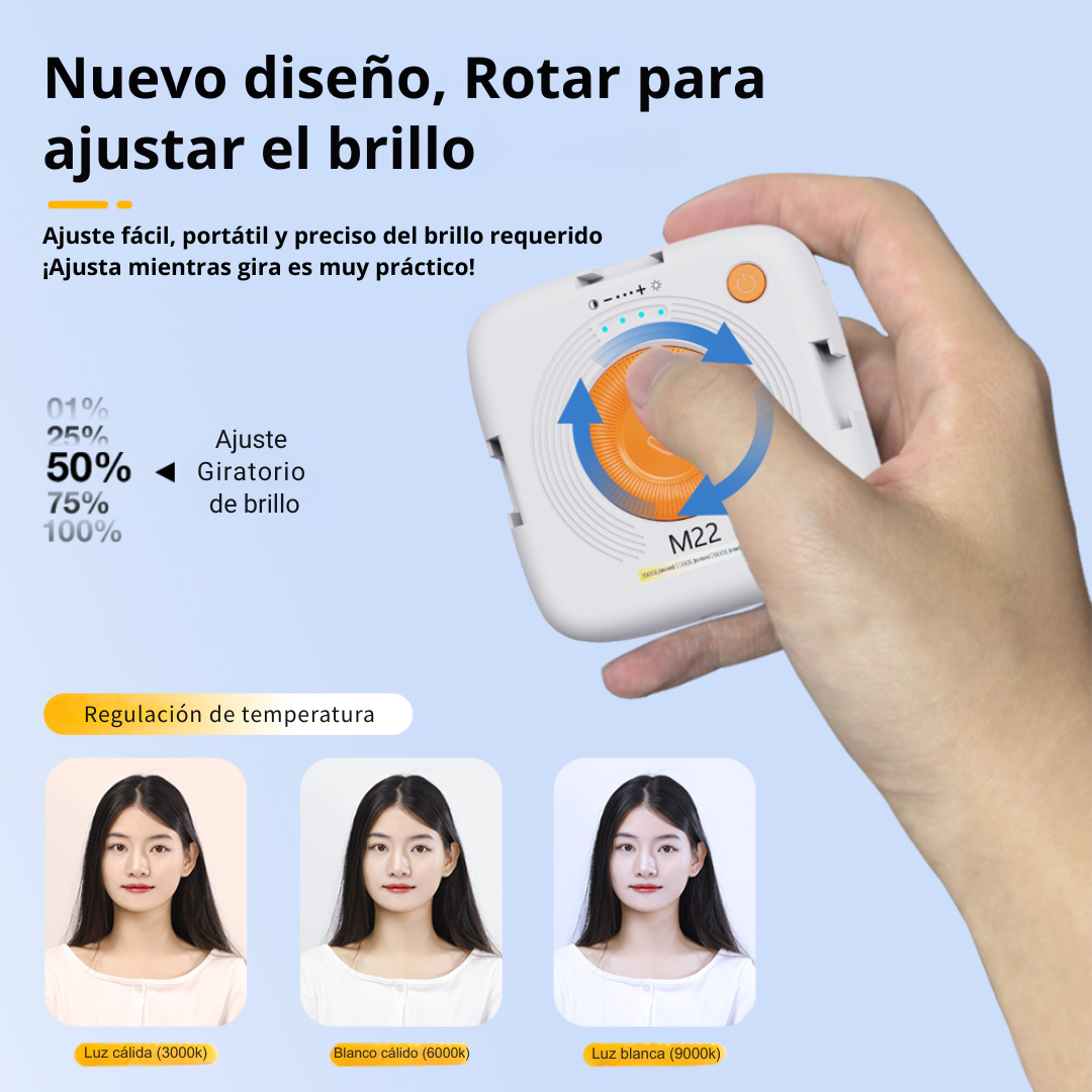 Luz Portátil Magnética M22 Cámara Celular Recargable Rgb