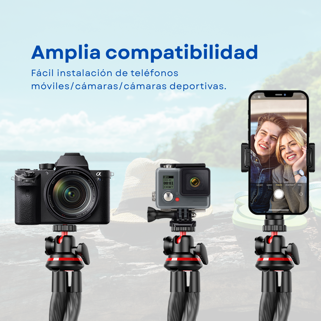 PULPO TRÍPODE PARA CELULAR / CÁMARA CON PATAS FLEXIBLES