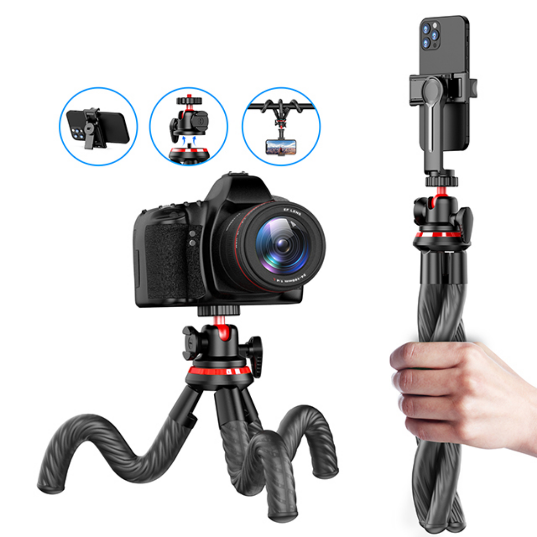 PULPO TRÍPODE PARA CELULAR / CÁMARA CON PATAS FLEXIBLES