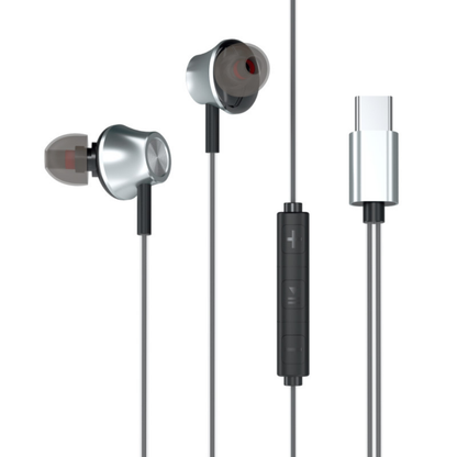Audifonos Cable Tipo C Celular Con Microfono E18 Metalicos