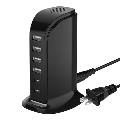 Torre Carga Multipuerto Cargadores Usb Tipo C Carga Rápida