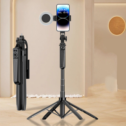 TRIPODE PREMIUM PARA CELULAR Ó CÁMARA PLEGABLE Y PORTABLE EXTRA LARGO 180CM + CONTROL REMOTO