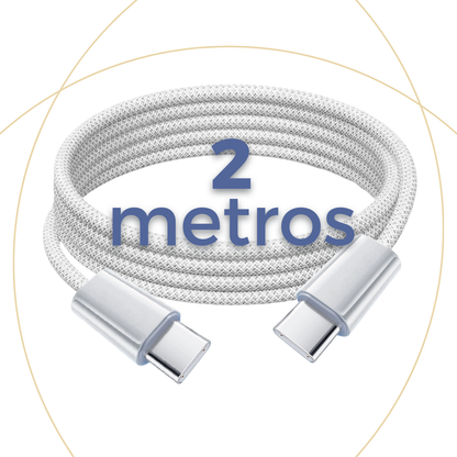 Cable Cargador Portátil Usb C A Usb C 240w Trenzado 2 Metros