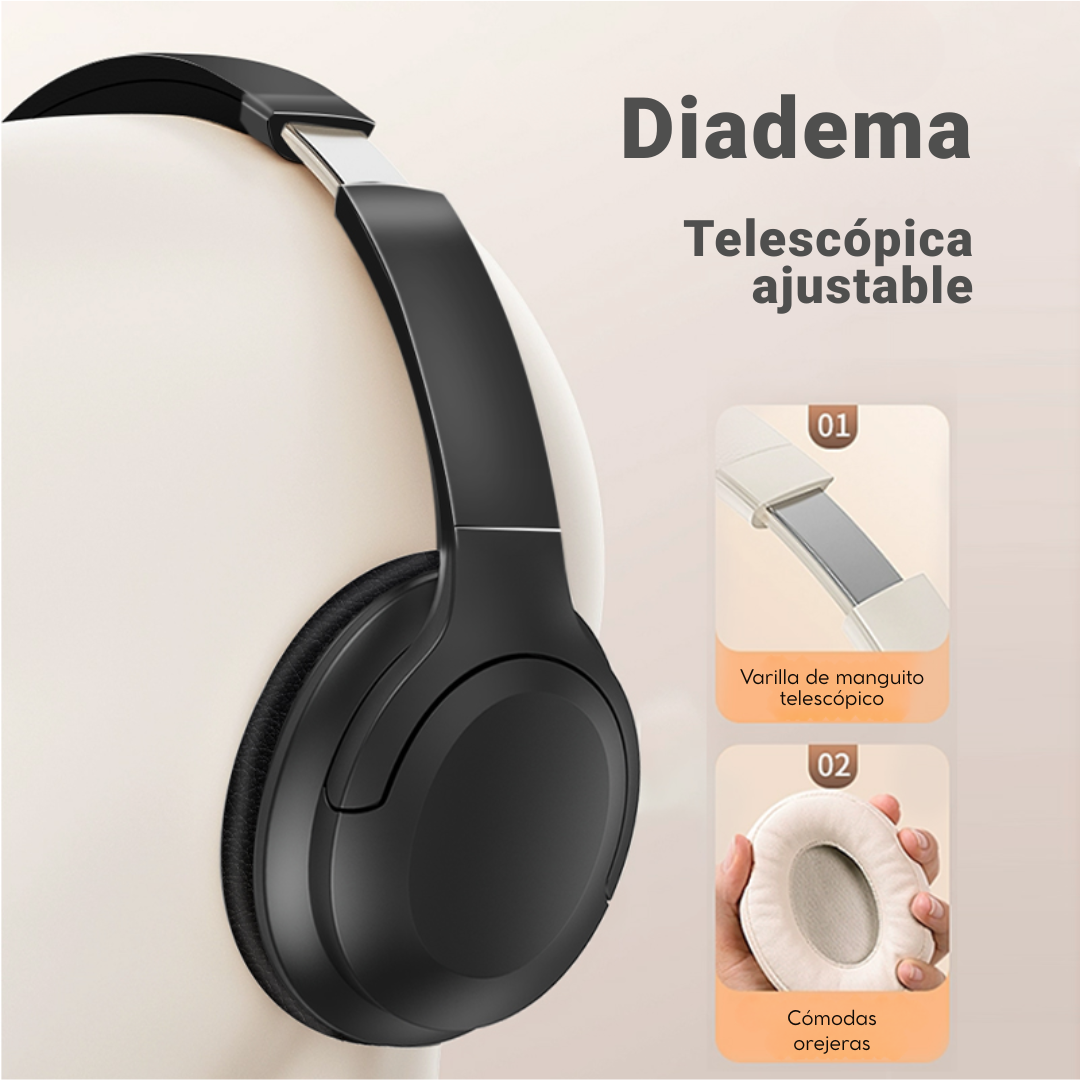 Audífonos Diadema Inalámbricos Cancelación Ruido Plegables