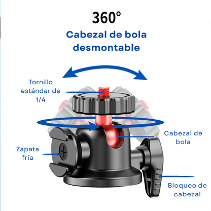 PULPO TRÍPODE PARA CELULAR / CÁMARA CON PATAS FLEXIBLES