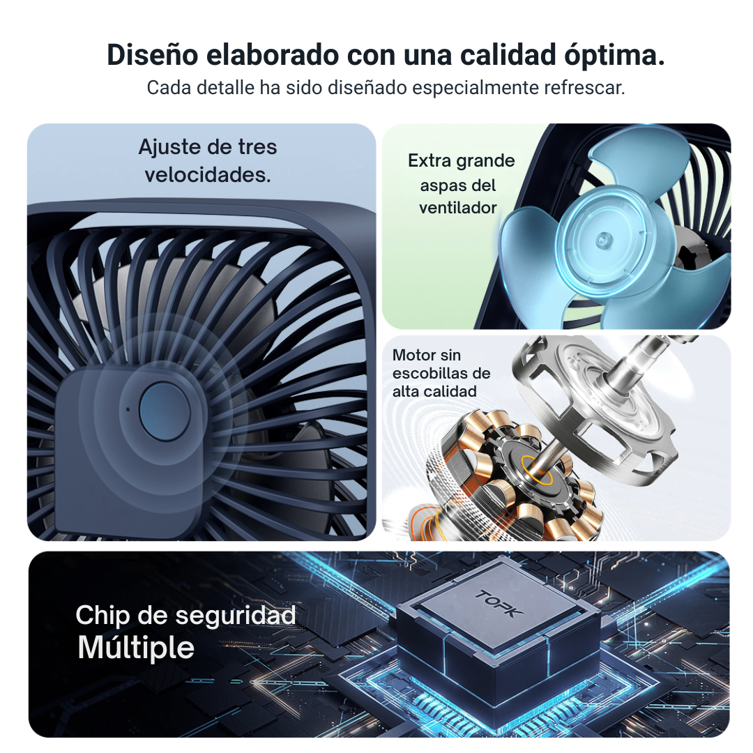 Ventilador Escritorio Pequeño Usb Ajustable Bajo Consumo