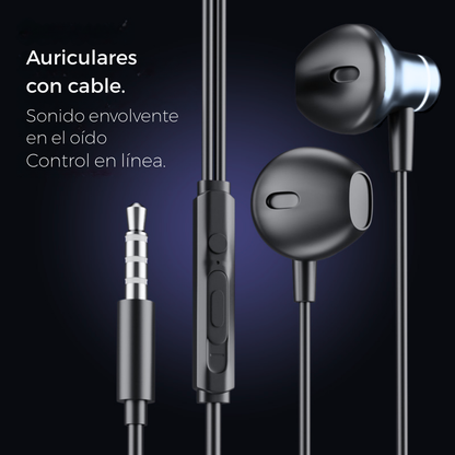 Audifonos Cable Tipo Auxiliar 1x1 Jack 3.5mm Auriculares E7