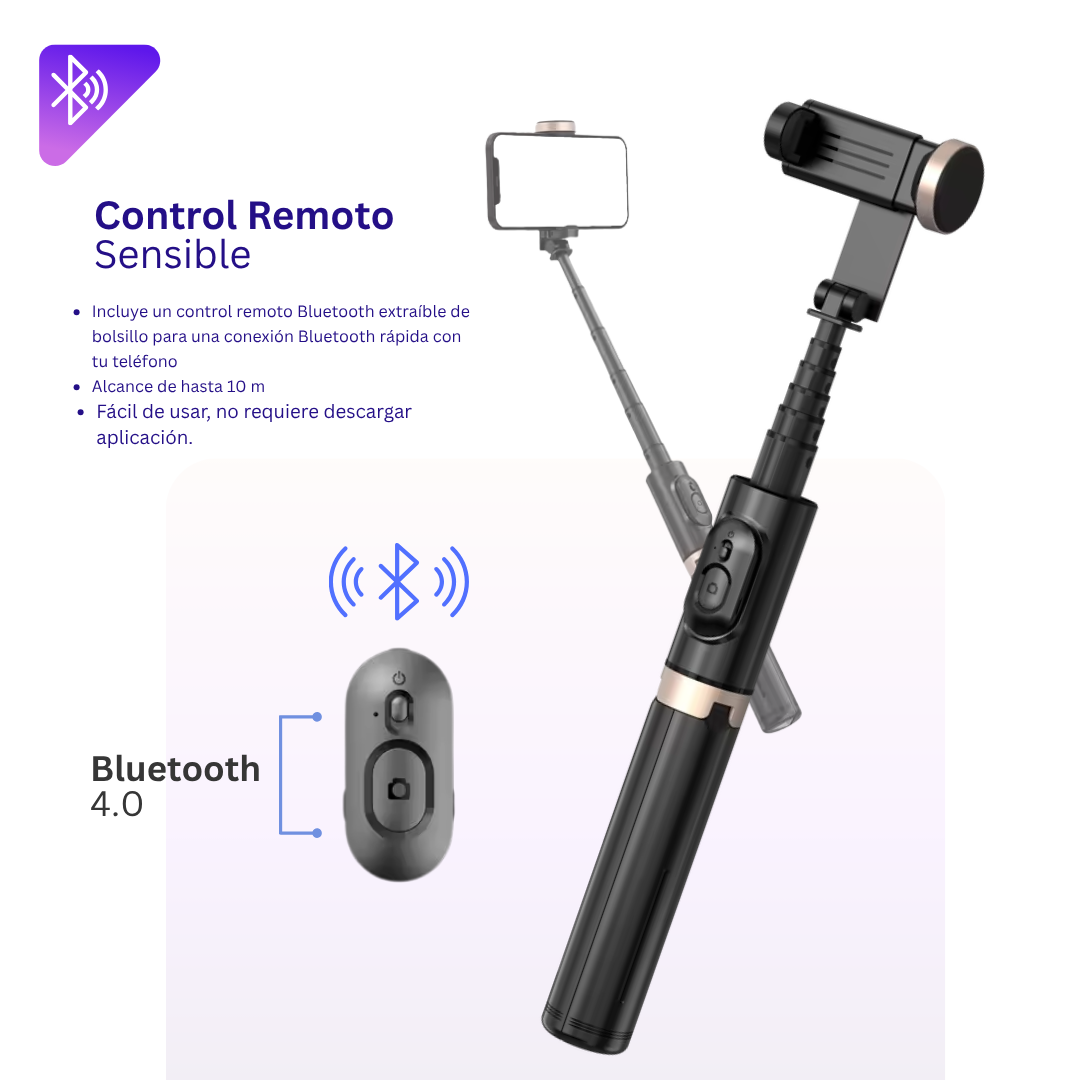 MINI TRIPODE PARA CELULAR / PALO SELFIE PORTABLE + CONTROL REMOTO