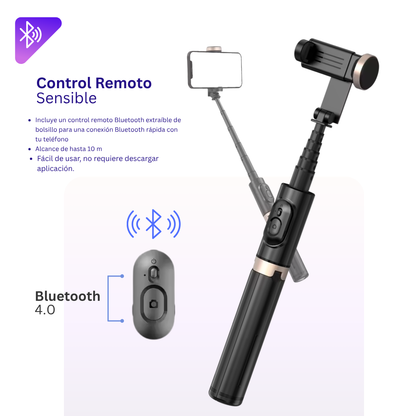 MINI TRIPODE PARA CELULAR / PALO SELFIE PORTABLE + CONTROL REMOTO