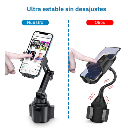 Soporte Celular Carro Portavasos Extensible Ajustable 360