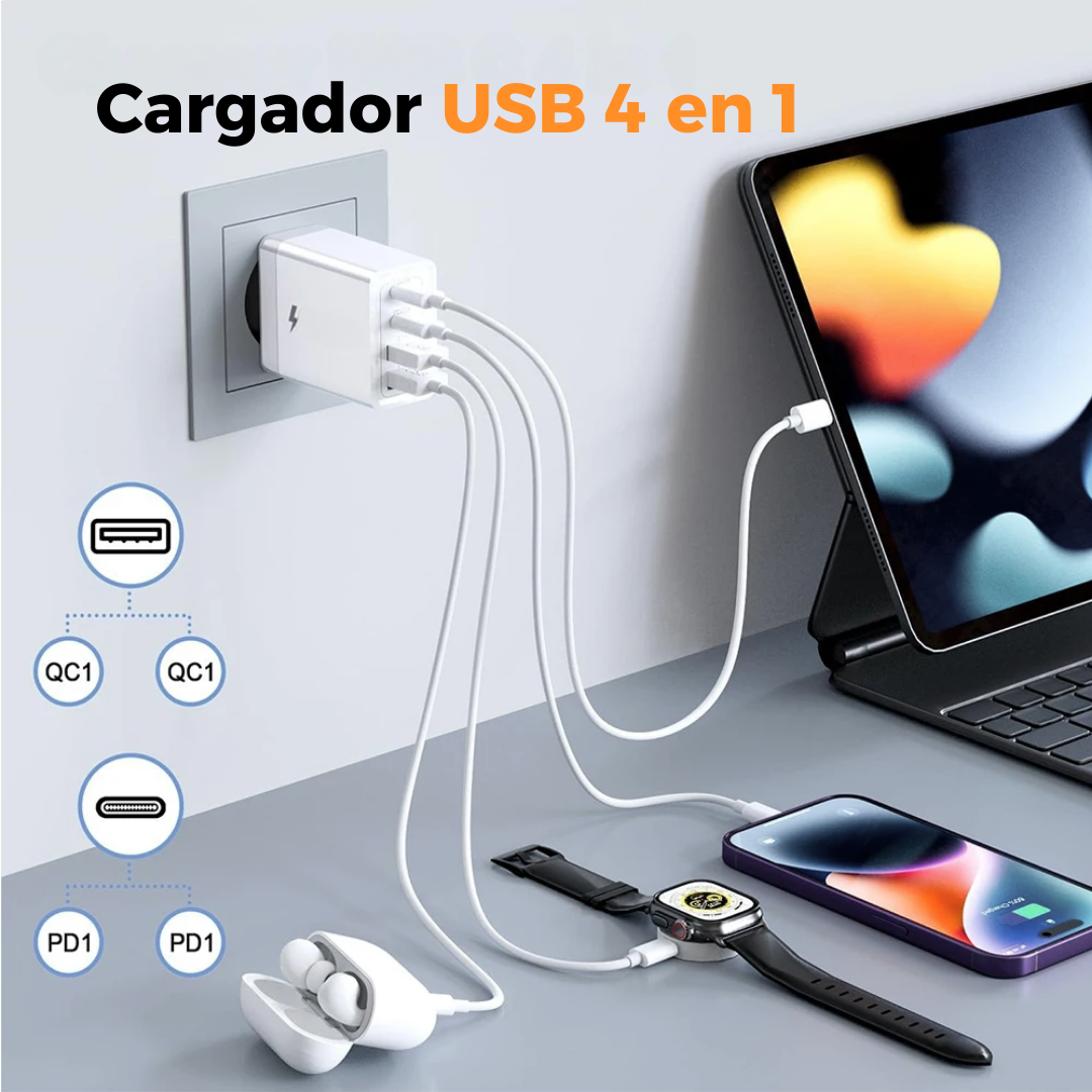 Cargador Adaptador Marranita Carga Rápida 55w Multipuerto