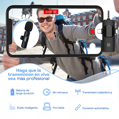 Micrófono Solapa Inalámbrico K15 Cámara / Ios / Android