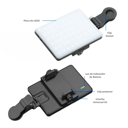 Luz Mini Portatil Recargable Para Camara Creacion Contenido