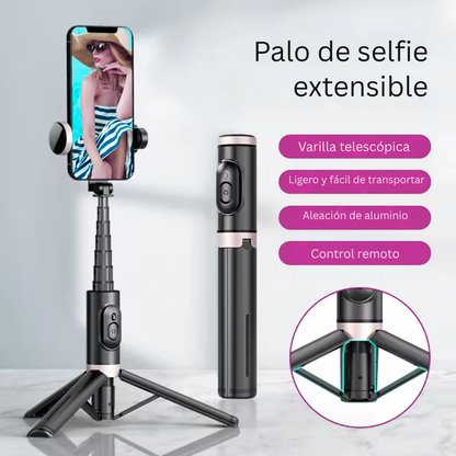 MINI TRIPODE PARA CELULAR / PALO SELFIE PORTABLE + CONTROL REMOTO