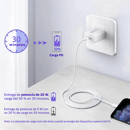 Adaptador Cargador Marranita Carga Rápida 20w Usb A Usb C