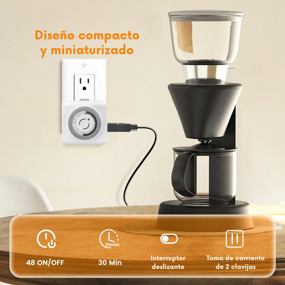 Enchufe Temporizador Apagado Programador Timer 24h - 30 Min.