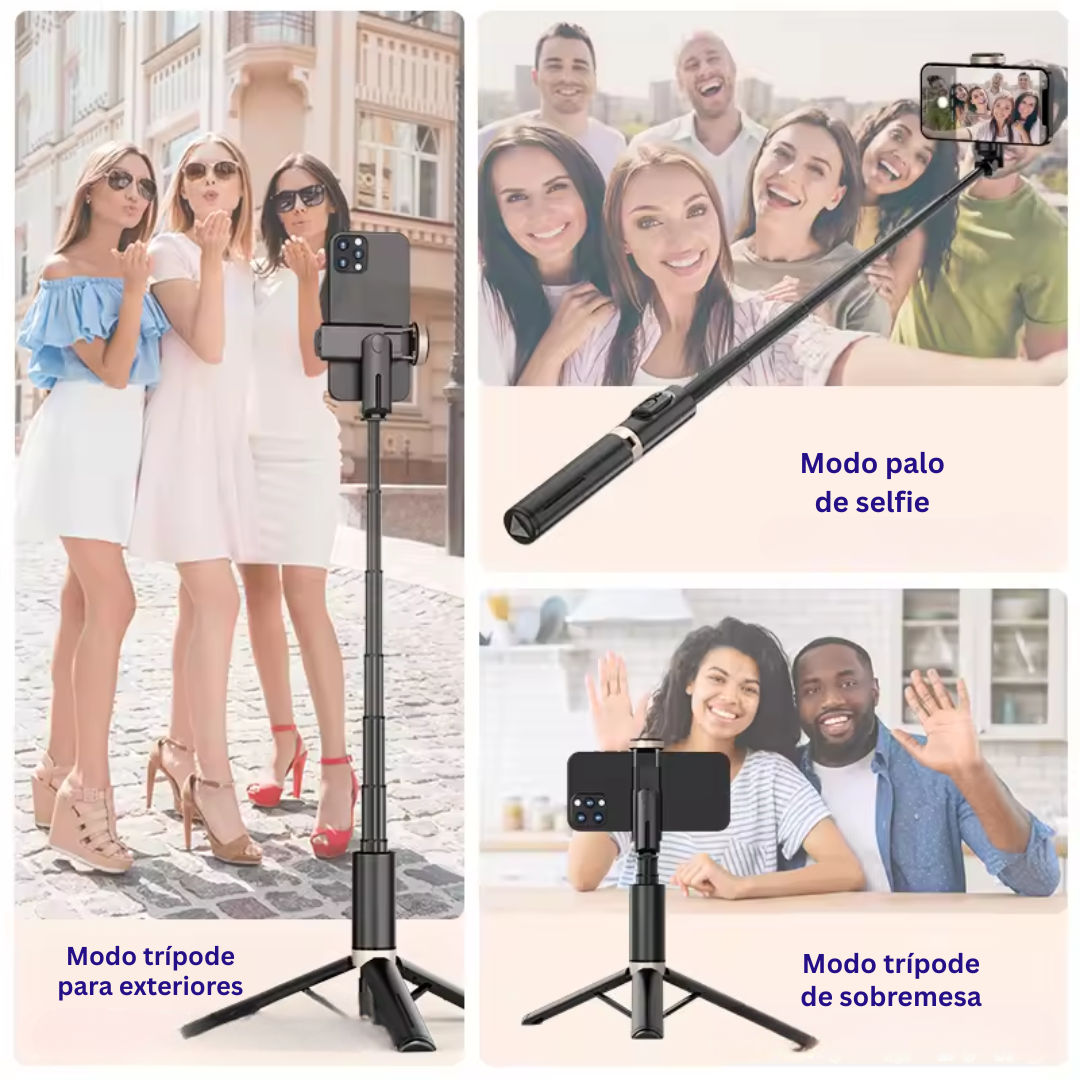 MINI TRIPODE PARA CELULAR / PALO SELFIE PORTABLE + CONTROL REMOTO