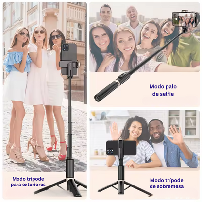 MINI TRIPODE PARA CELULAR / PALO SELFIE PORTABLE + CONTROL REMOTO