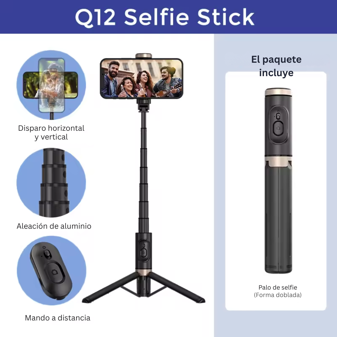 MINI TRIPODE PARA CELULAR / PALO SELFIE PORTABLE + CONTROL REMOTO