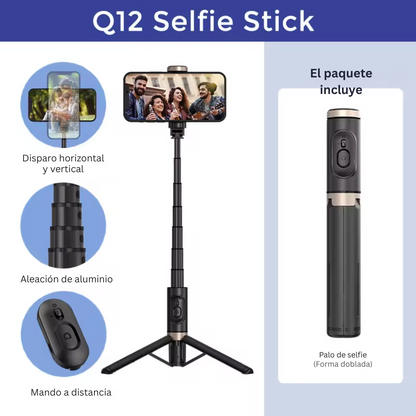 MINI TRIPODE PARA CELULAR / PALO SELFIE PORTABLE + CONTROL REMOTO