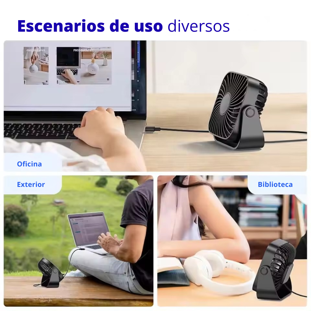 Ventilador Usb Mesa Escritorio Portátil Bajo Consumo 3 Velocidades