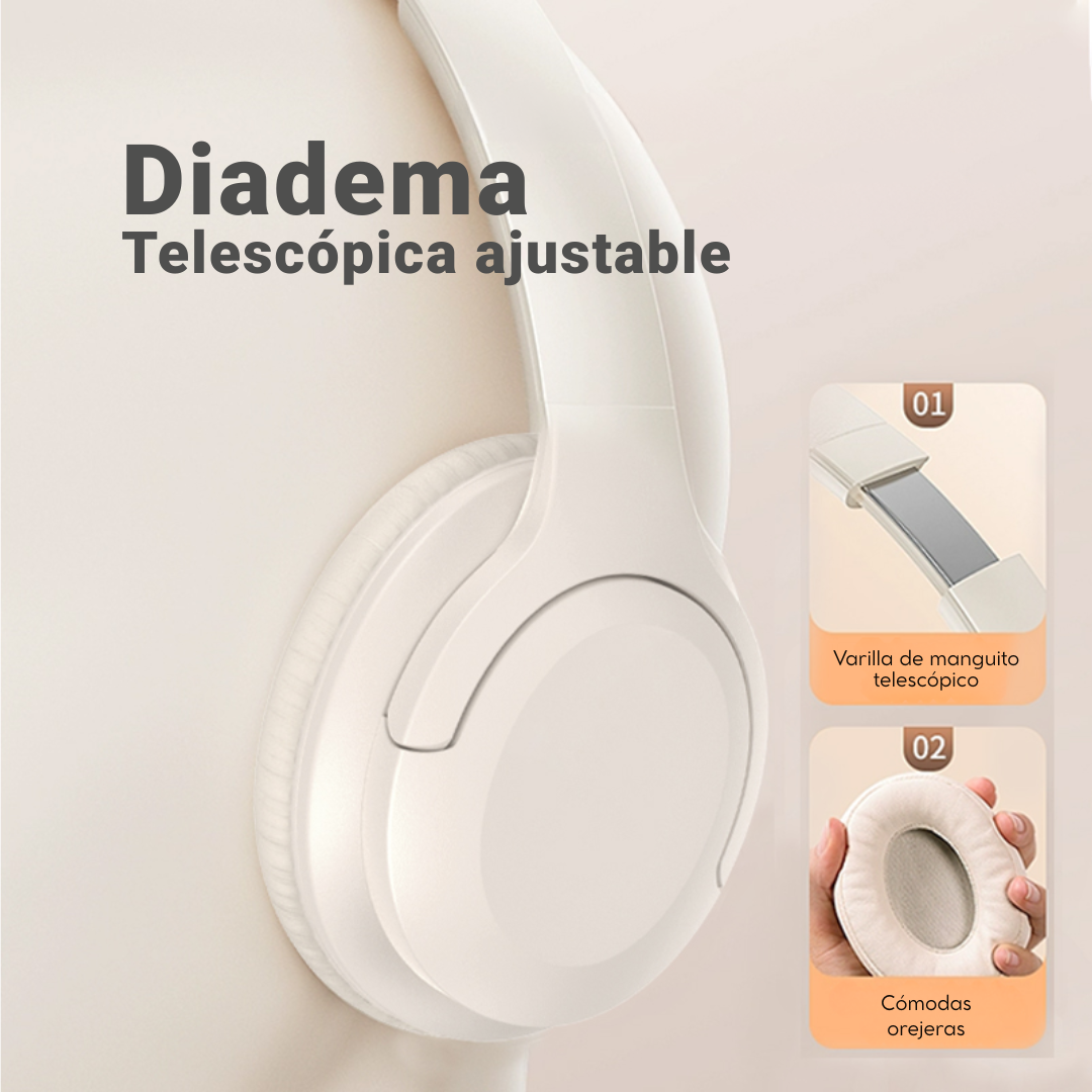 Audífonos Diadema Inalámbricos Cancelación Ruido Plegables