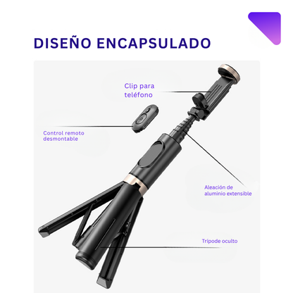 MINI TRIPODE PARA CELULAR / PALO SELFIE PORTABLE + CONTROL REMOTO