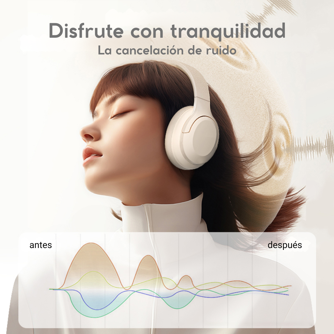 Audífonos Diadema Inalámbricos Cancelación Ruido Plegables