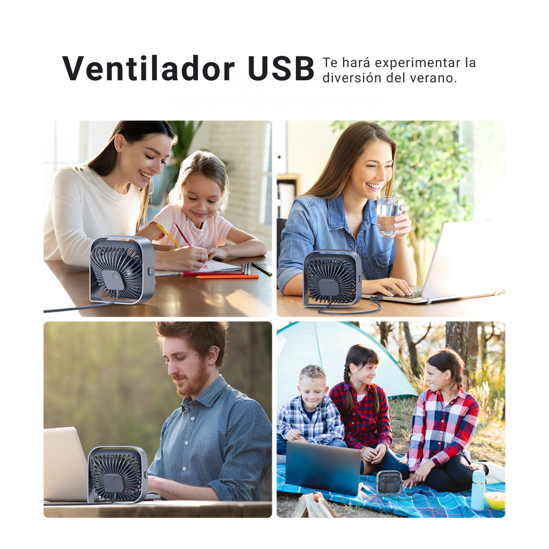 Ventilador Escritorio Pequeño Usb Ajustable Bajo Consumo