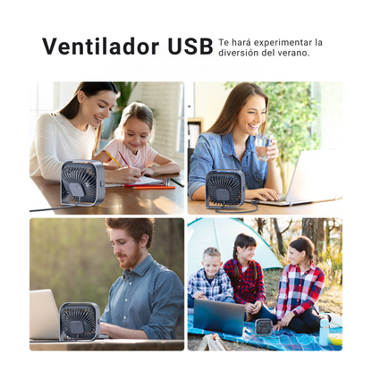 Ventilador Escritorio Pequeño Usb Ajustable Bajo Consumo